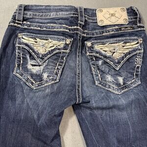 JEANS Miss Me "Skinny" WOMENS 26 Blue Mediun Wash Denim  W/ Embroidered Pockets,